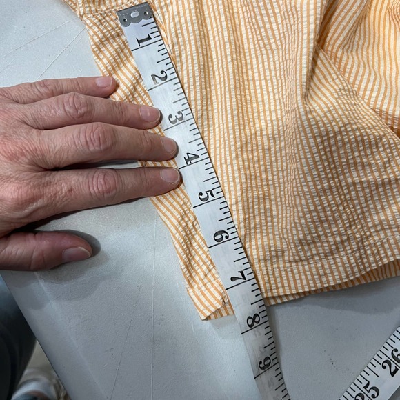 J. Crew Men's Seersucker Swim Yellow Stripe Trunks Size L- 8" - Picture 8 of 9